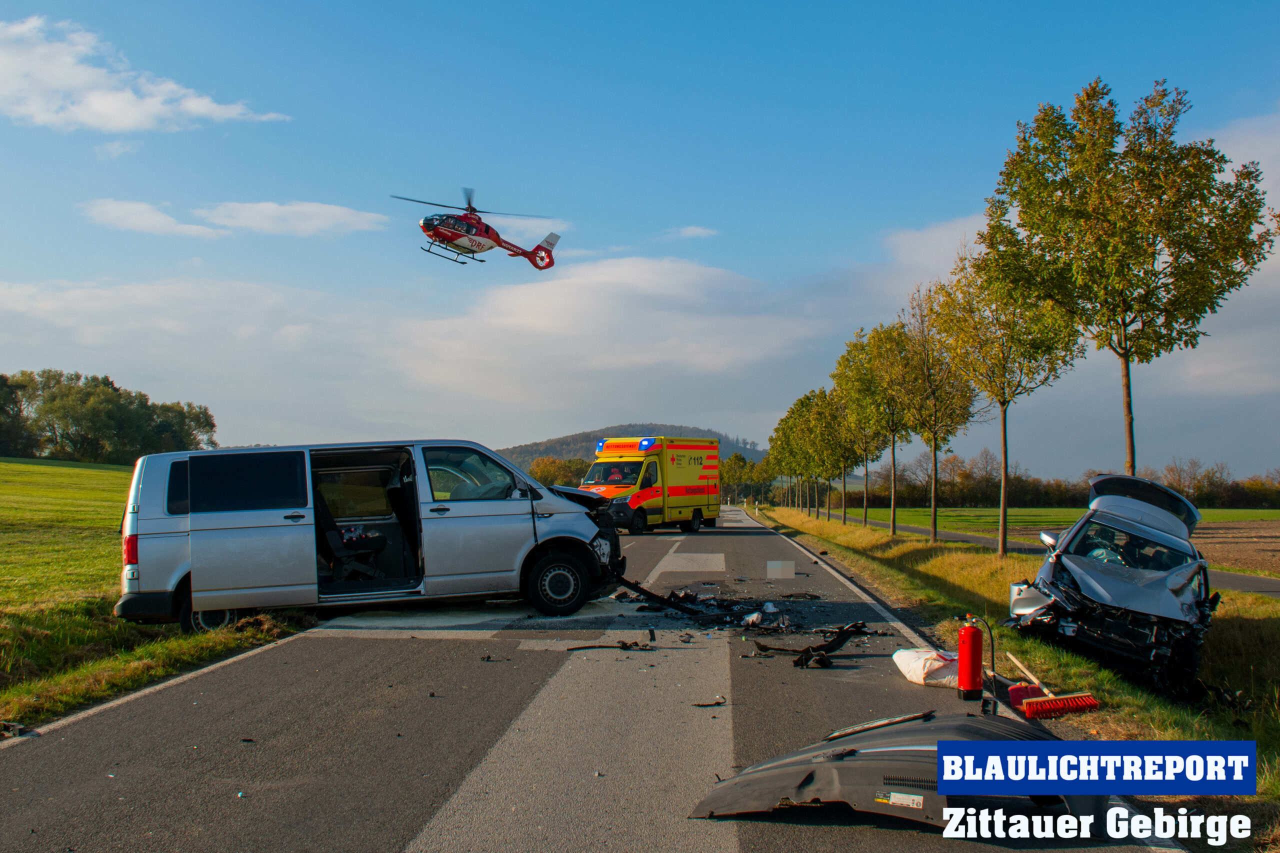 Vier Verletzte: Frontal-Crash Beim Überholvorgang - Blaulichtreport Zittau