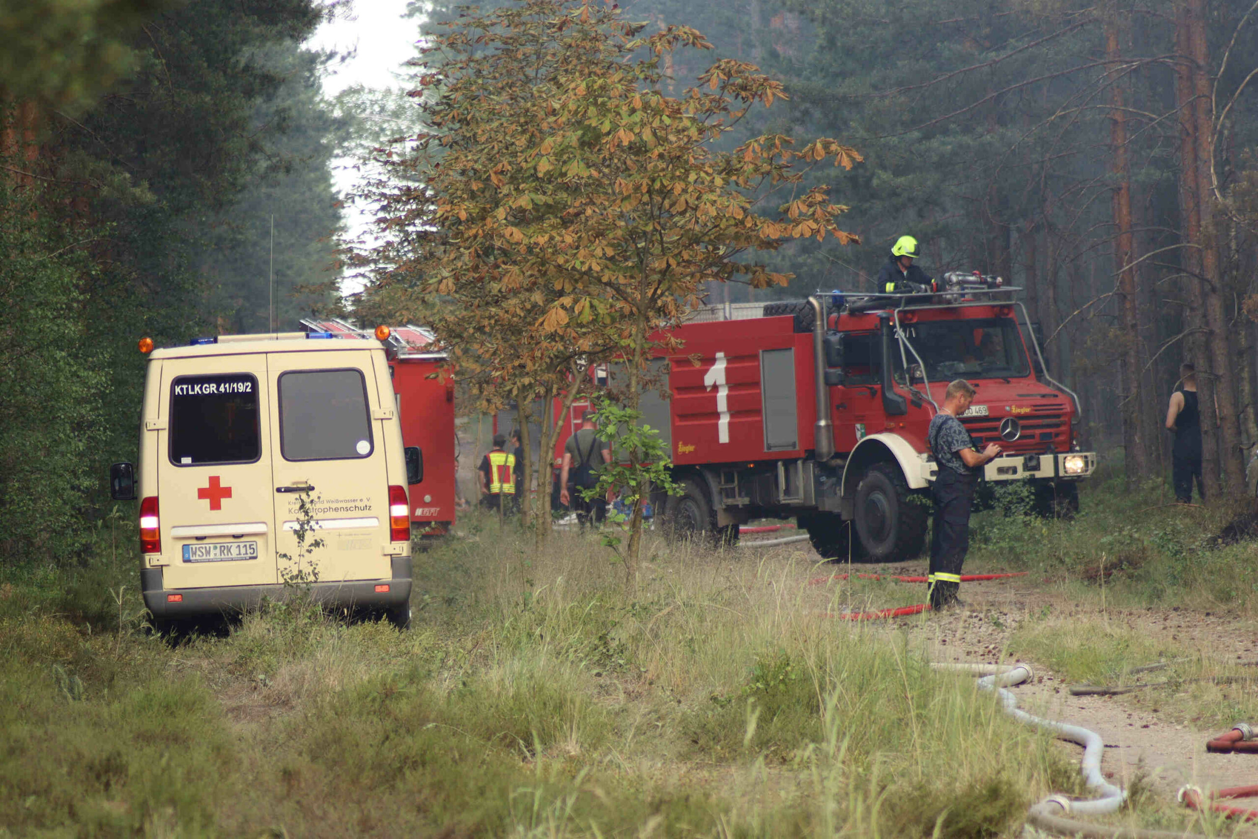 Waldbrand bei Niesky fordert Feuerwehr