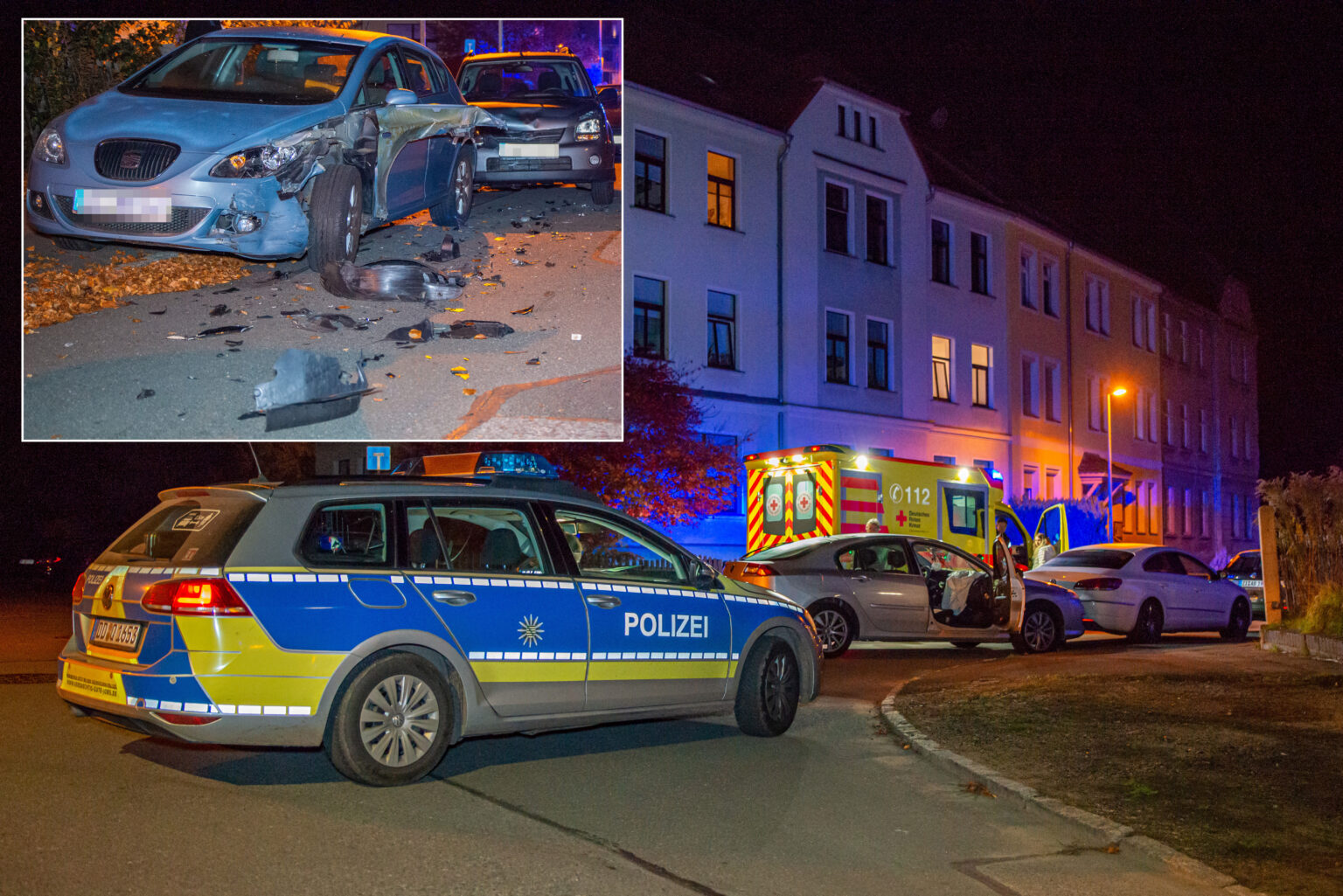 ZITTAU: SENIOR KRACHT GEGEN MEHRERE GEPARKTE AUTOS - Blaulichtreport Zittau